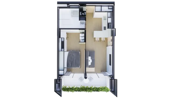 Investment apartment with swimming pool and two bedrooms