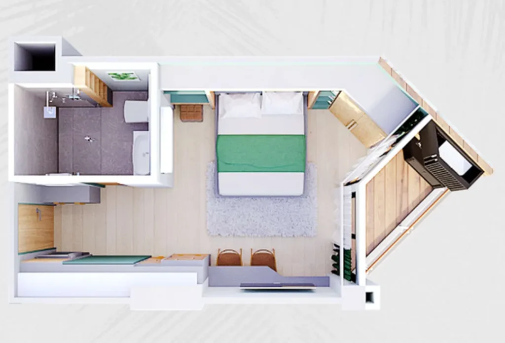 Studio A1 with pool view