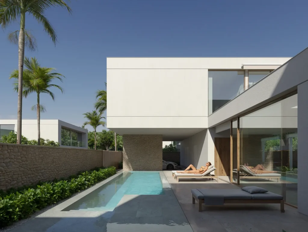 Double bedroom apartments with swimming pool Type E