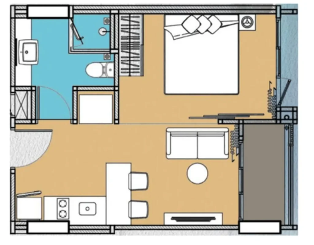 Condominium with tropical garden view