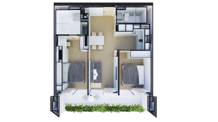 Investment apartment with swimming pool and two bedrooms