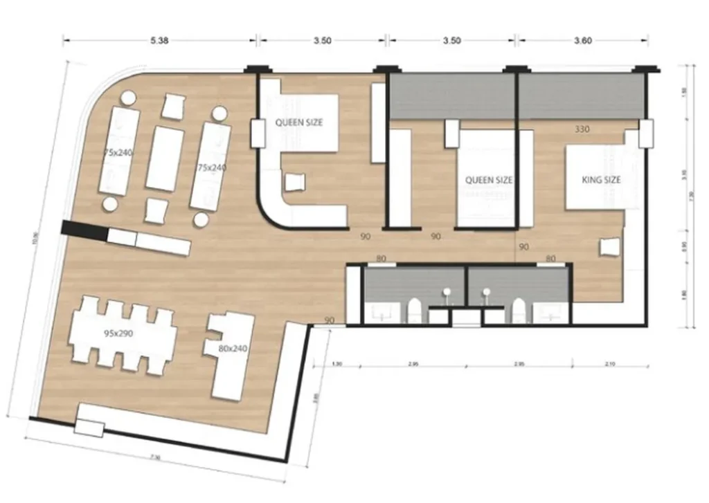 Spacious 3-room apartment 138.00 m² in