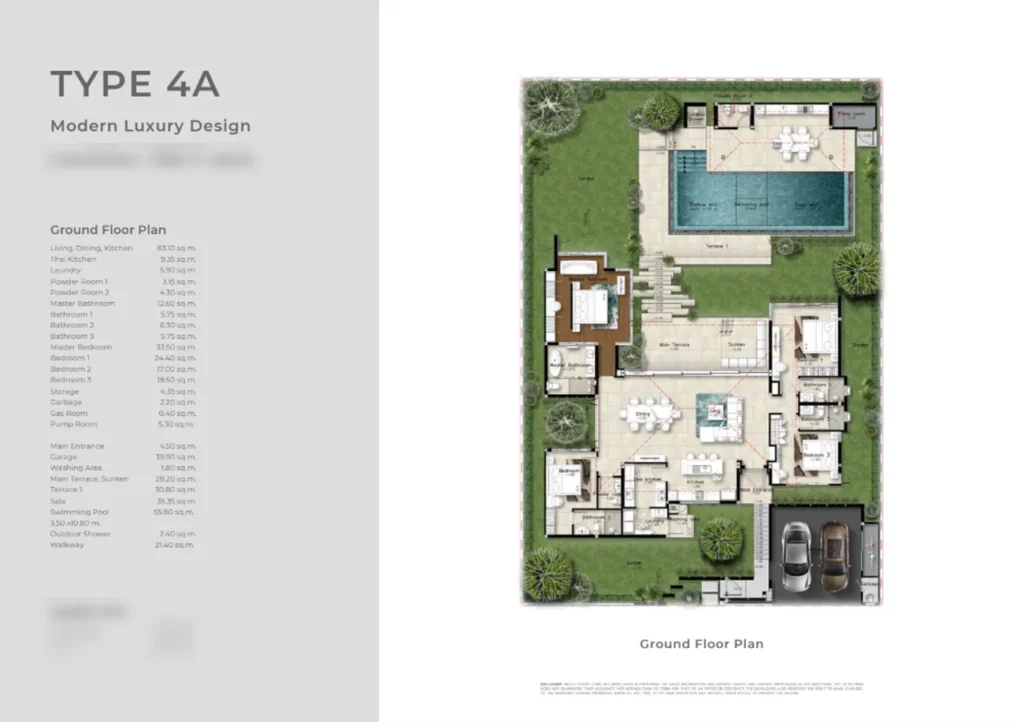 Spacious four bedroom villa of 796 sq. m. in
