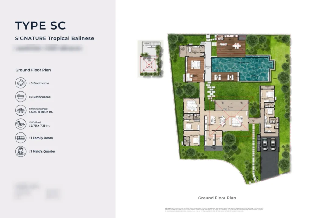 Spacious villa with tropical pool of 1452 sqm in