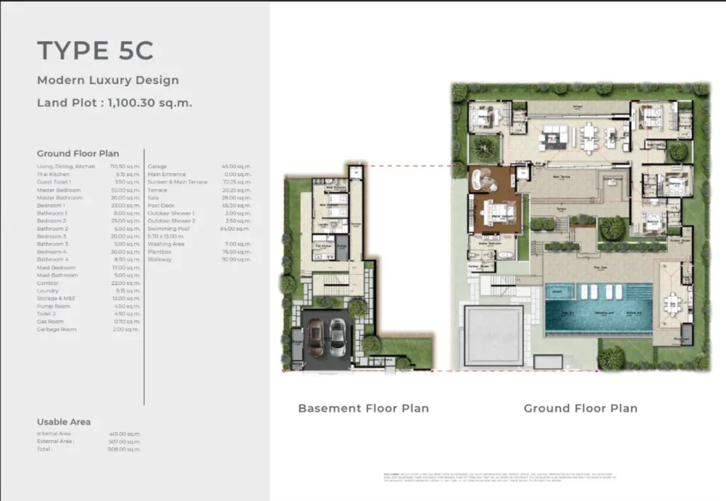 Penthouse villa with ground floor 1100 m² in