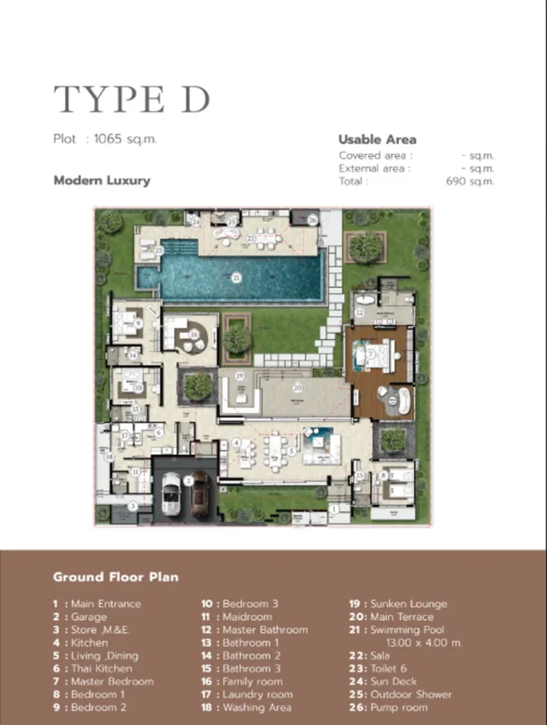 Single-storey premium villa 1065.72 m² in