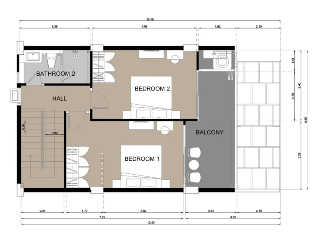 Exclusive duplex apartment of 145.34 sq. m. in
