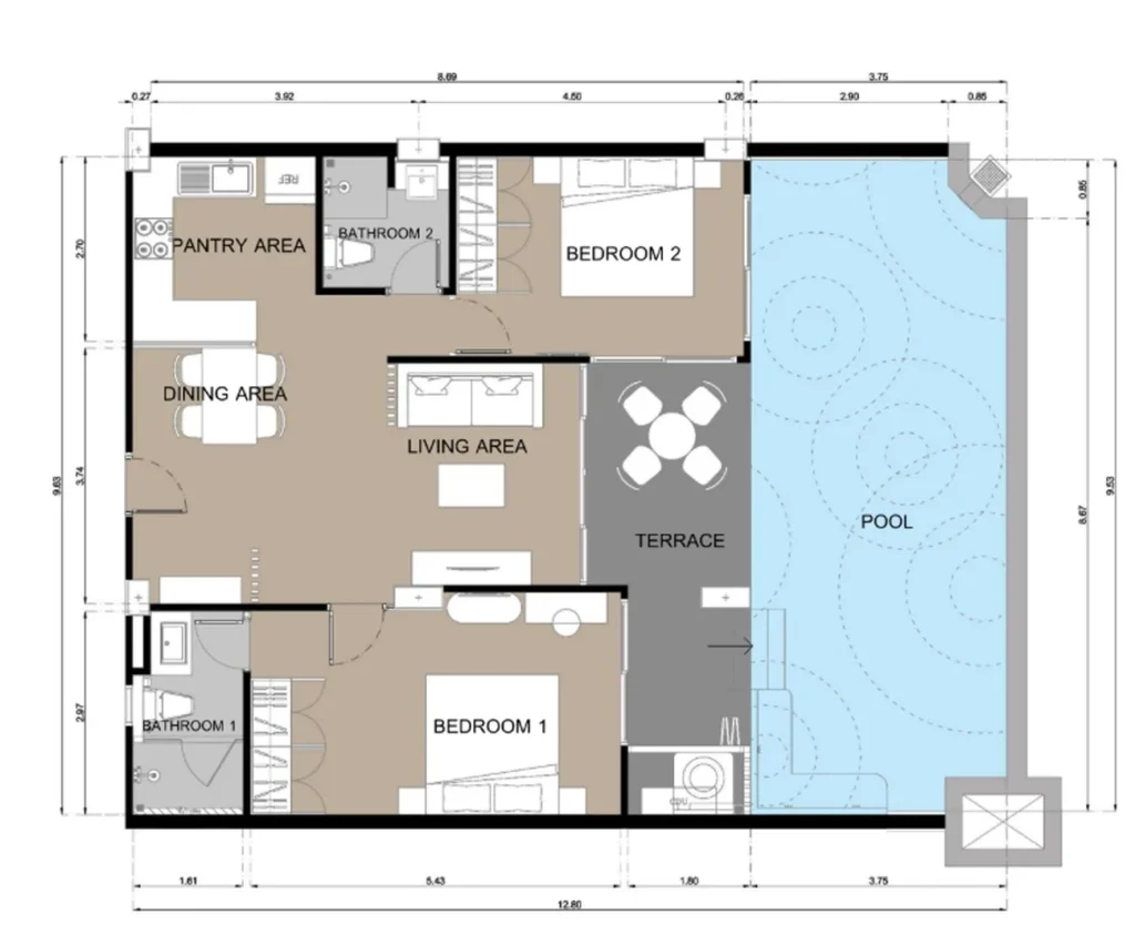 Finished duplex with pool and terrace 127.26 m² in