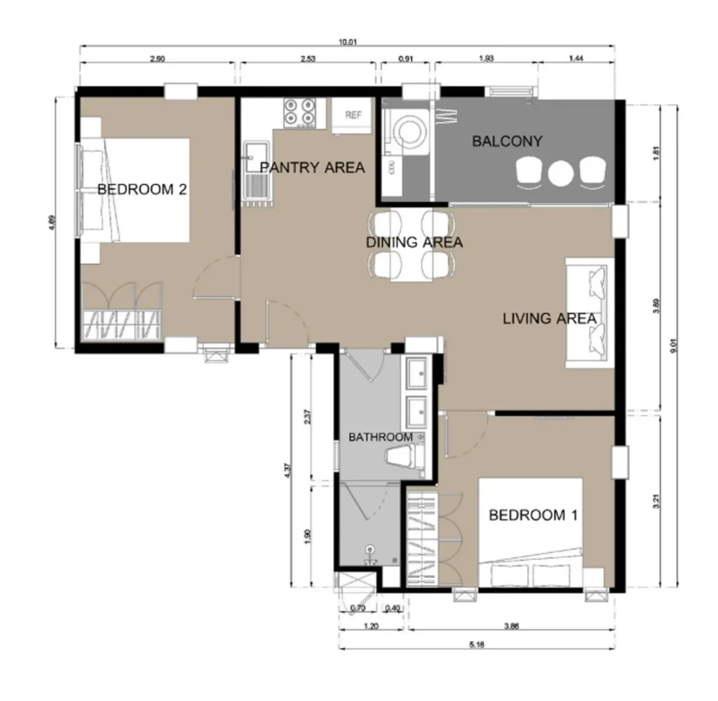 Family duplex with spacious terrace of 71.52 sq.m. in