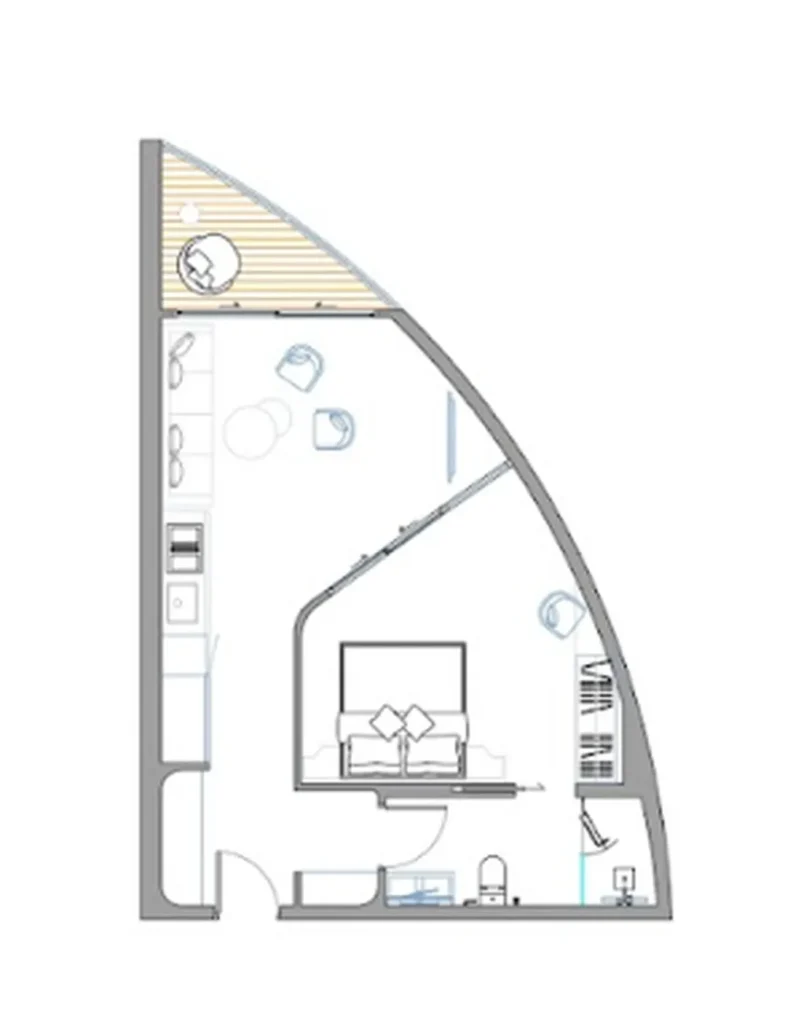 Уютная 2-комнатная квартира 62.33 м² в