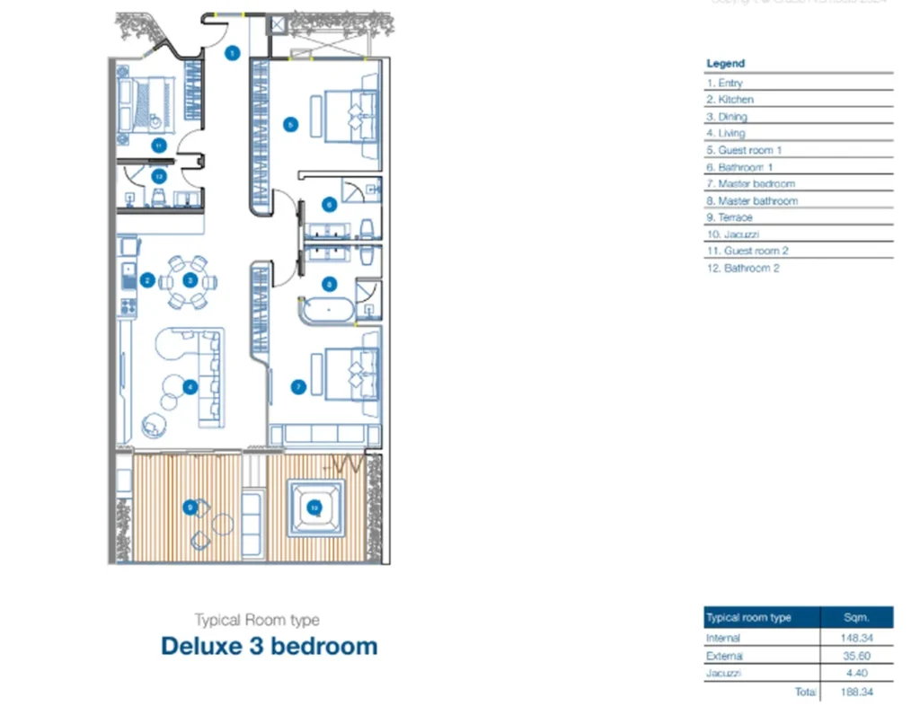 Эксклюзивная 2-комнатная квартира 188.34 м² в