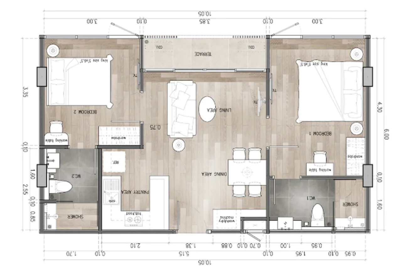 Family double 60 sq.m. in