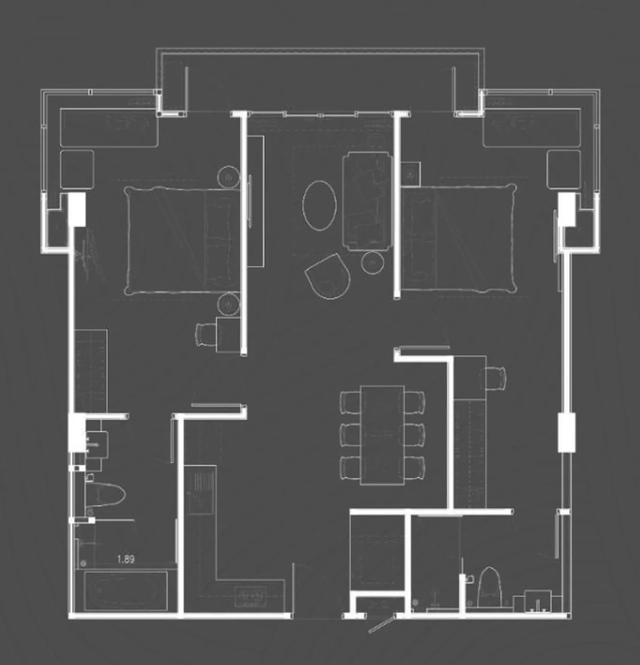 Просторная 2-комнатная квартира 69 м² в