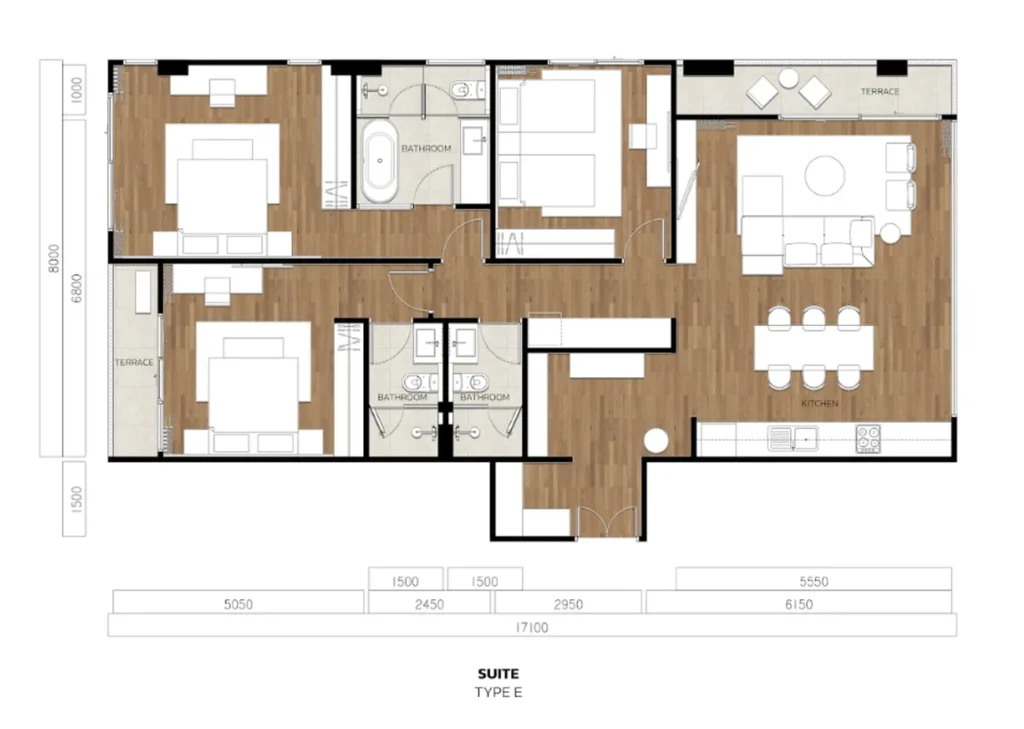 Spacious 3-room apartment 139.30 sq.m. in