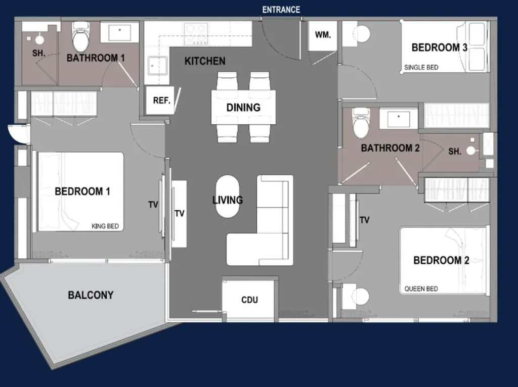 Просторная 3-комнатная квартира 75.40 м² в