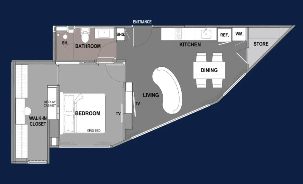 Concise one-bedroom 51.5 sq.m. in