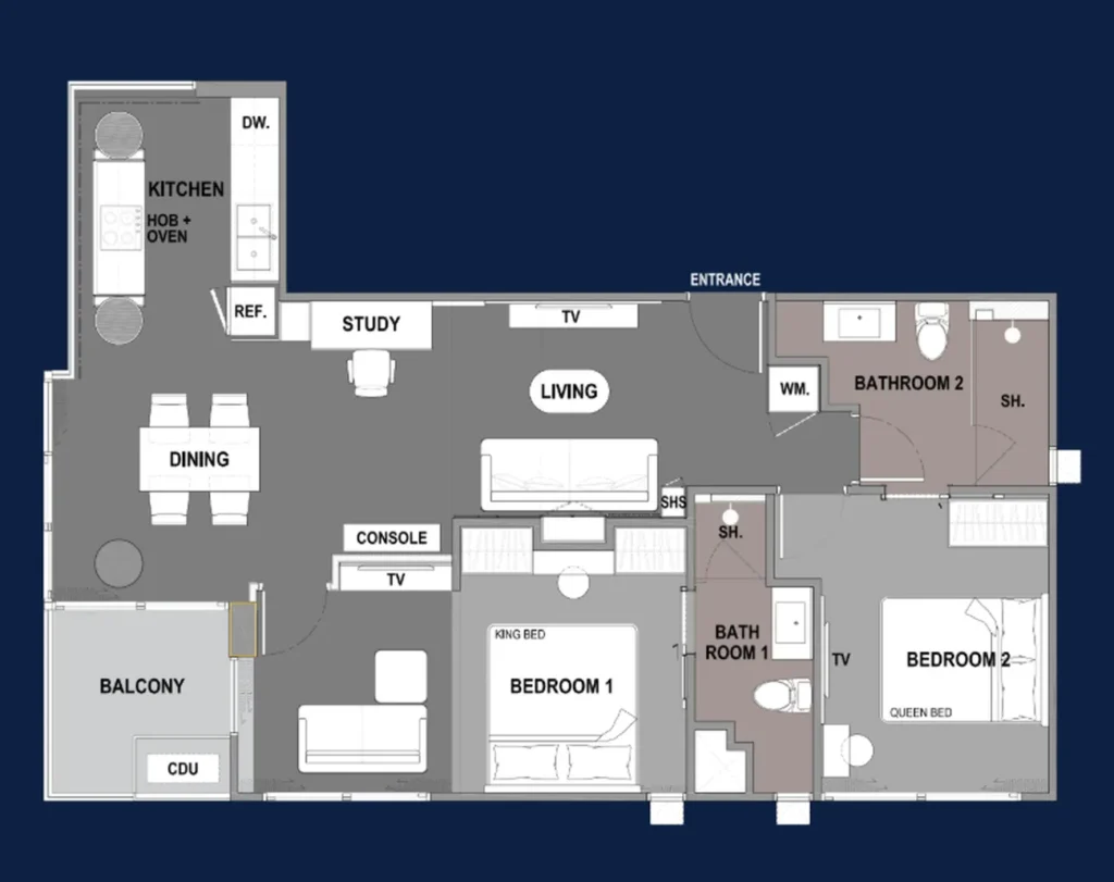 Премиальная двухкомнатная квартира 80.10 м² в