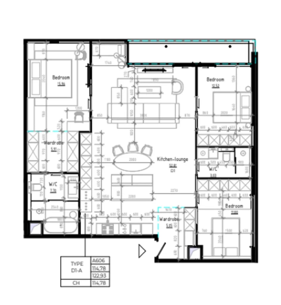 Laconic studio apartment 85.64 sq.m. in