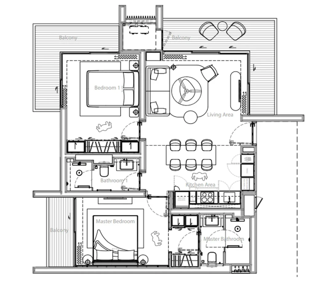 Comfortable Euro triple bedroom with three balconies 100 sq. m. in