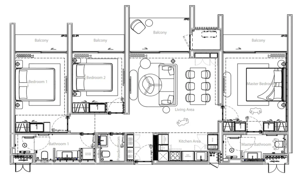 Гармоничная и просторная трёхкомнатная квартира 122 м² в