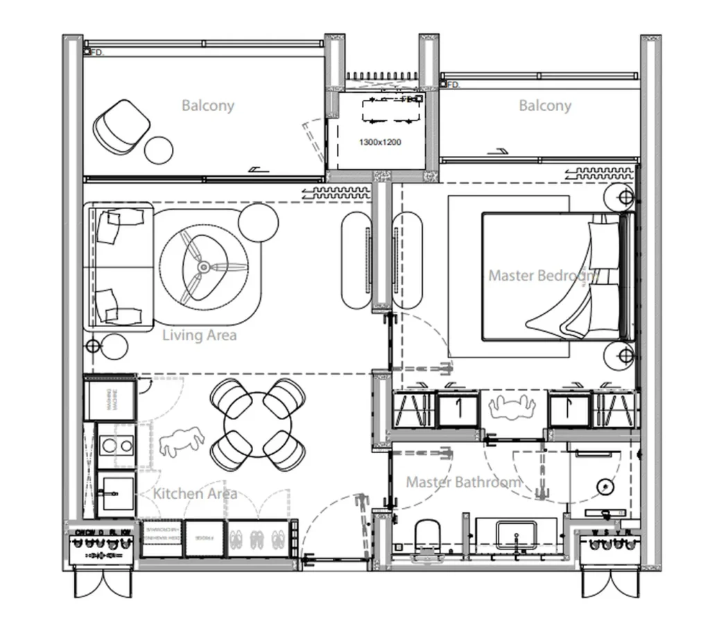 Harmonious studio 52 m² in