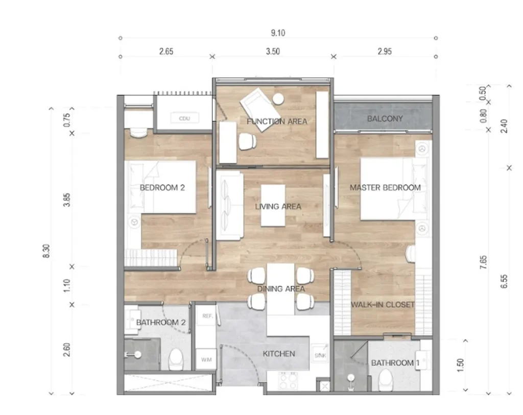 Лаконичная однушка с видом на сад 37.98 м² в