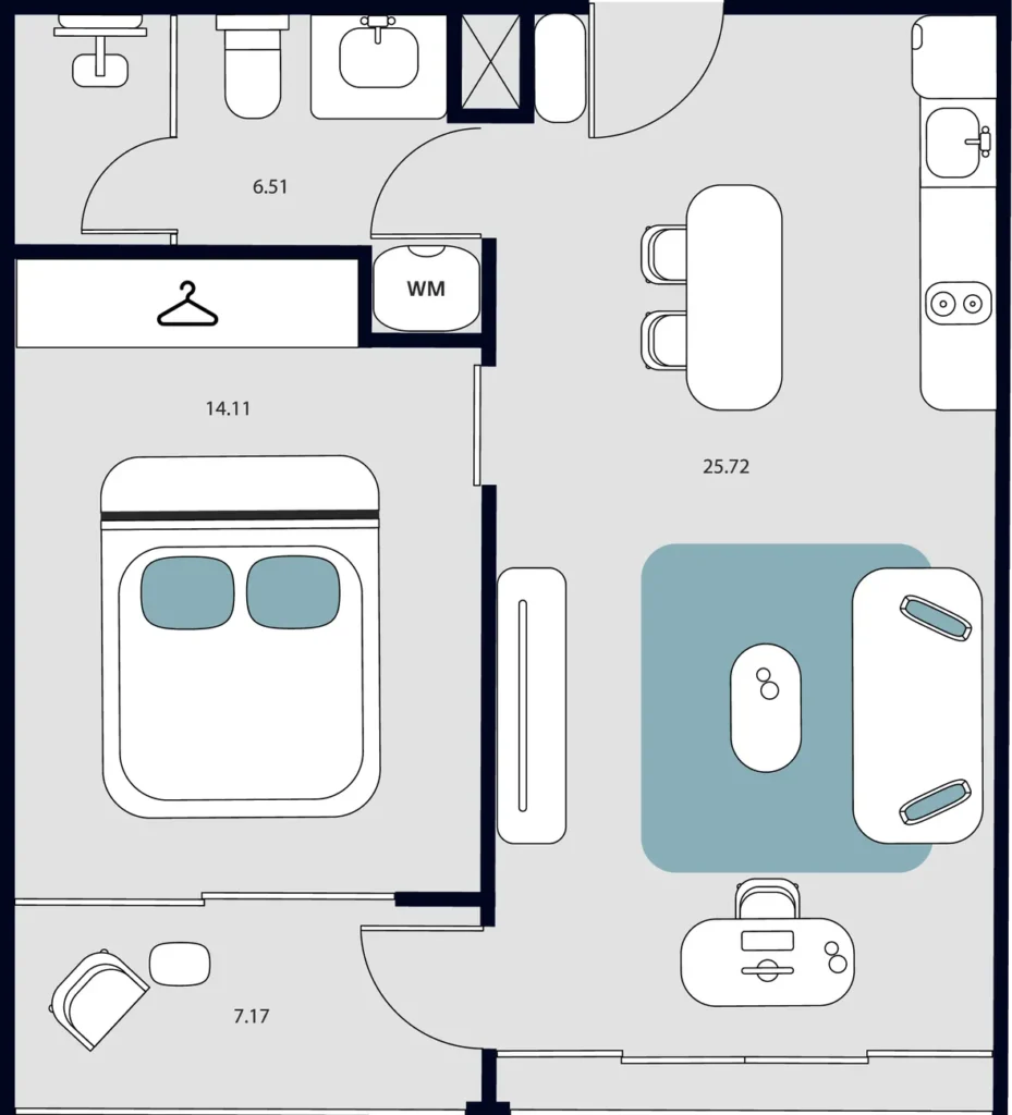 Студия с огромным садом 84.45 м² в