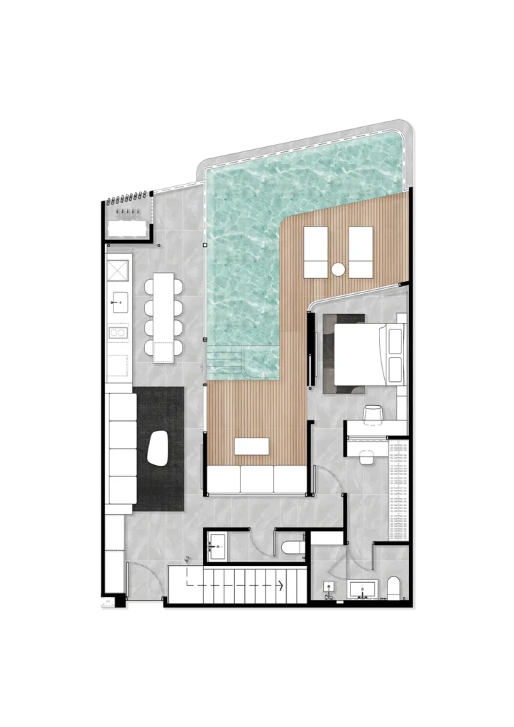 Просторный дуплекс с большой террасой 177 м² в