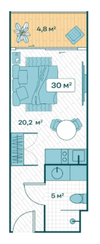Лаконичная и продуманная студия 30 м² в