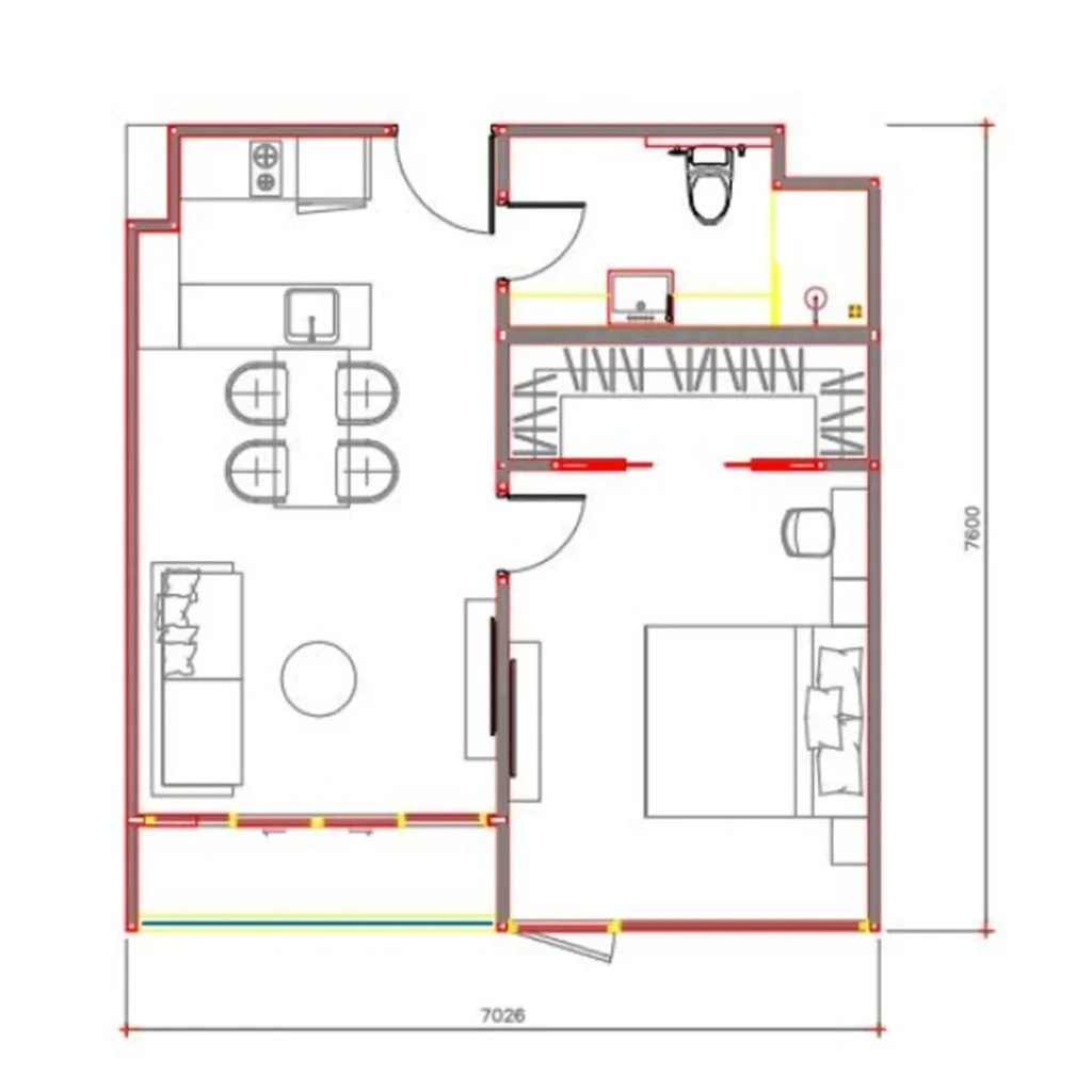 Cozy one bedroom apartment 45 m² in