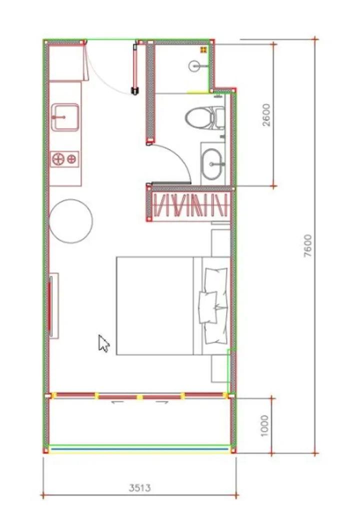 Tropical studio on the first floor of 31.4 m² in