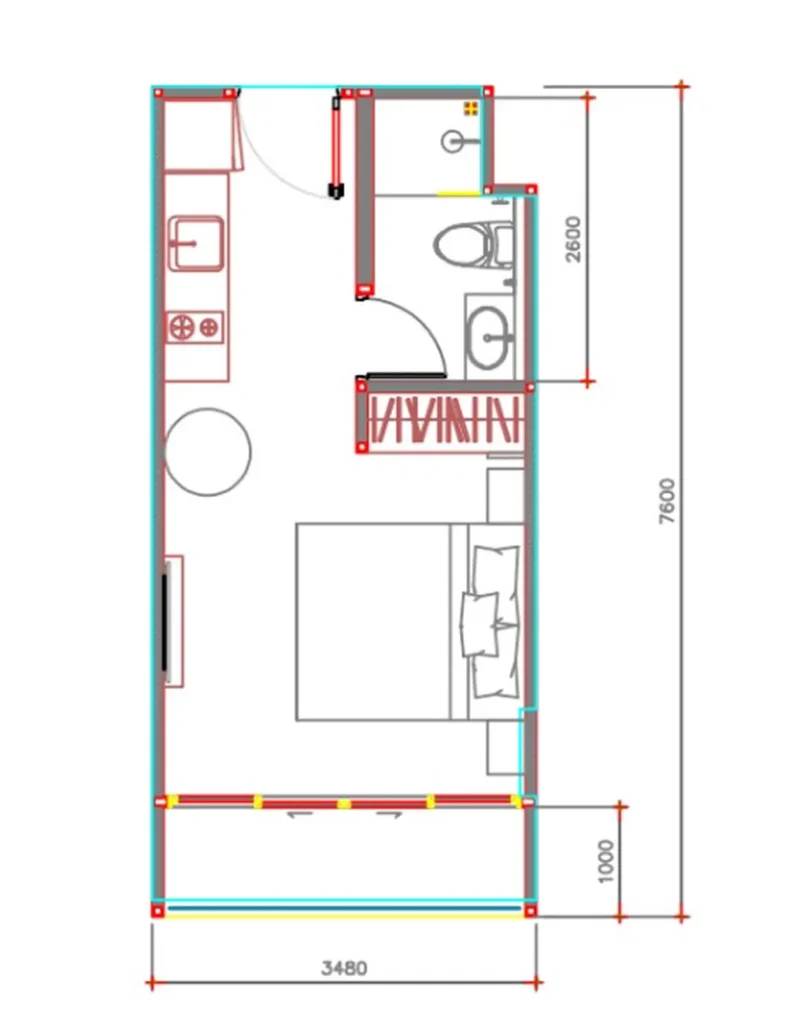 Studio with panoramic garden view 26.5 m² in