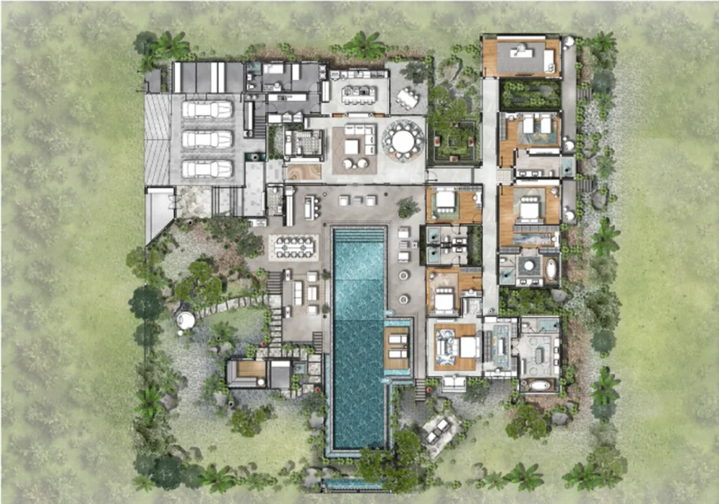 Premium residence with landscaped courtyard of 2140 m² in