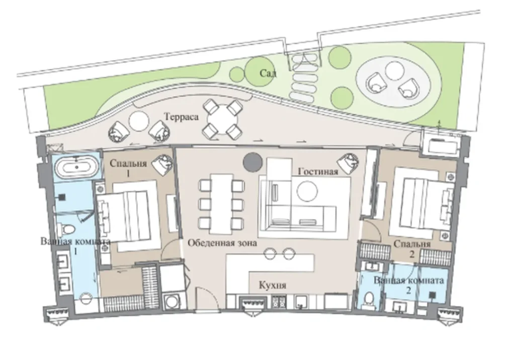 Cozy apartment with garden 128 m² in