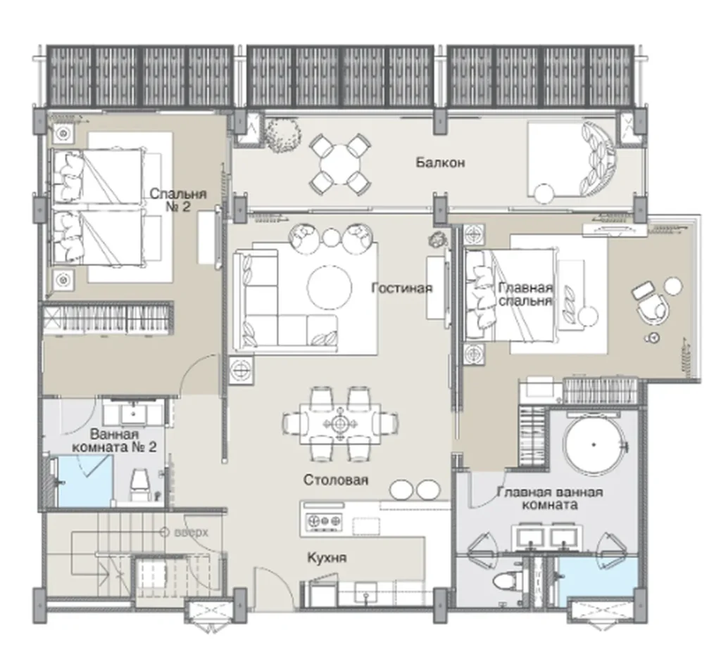 Двухуровневый пентхаус с бассейном 304 м² в