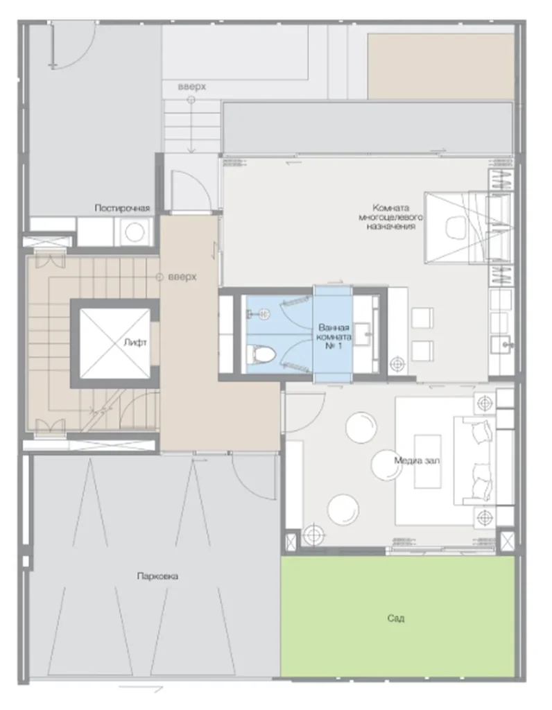 Трёхуровневая вилла с лифтом и садом 468 м² в