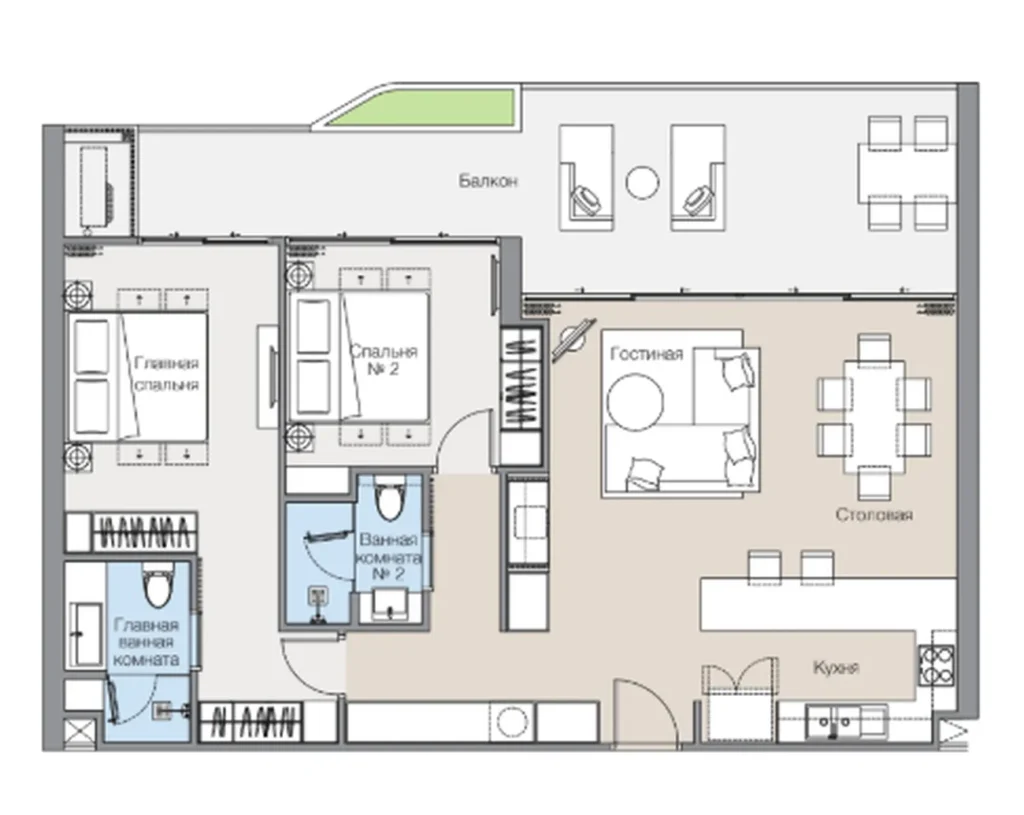 Spacious 3 bedroom apartment by the lake 192 m² in