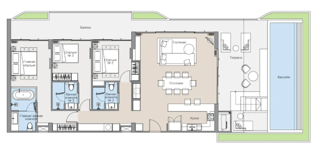 Penthouse by the lake 218 m² in