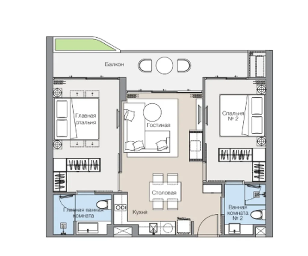 Comfortable three bedroom apartment with a view 198 m² in