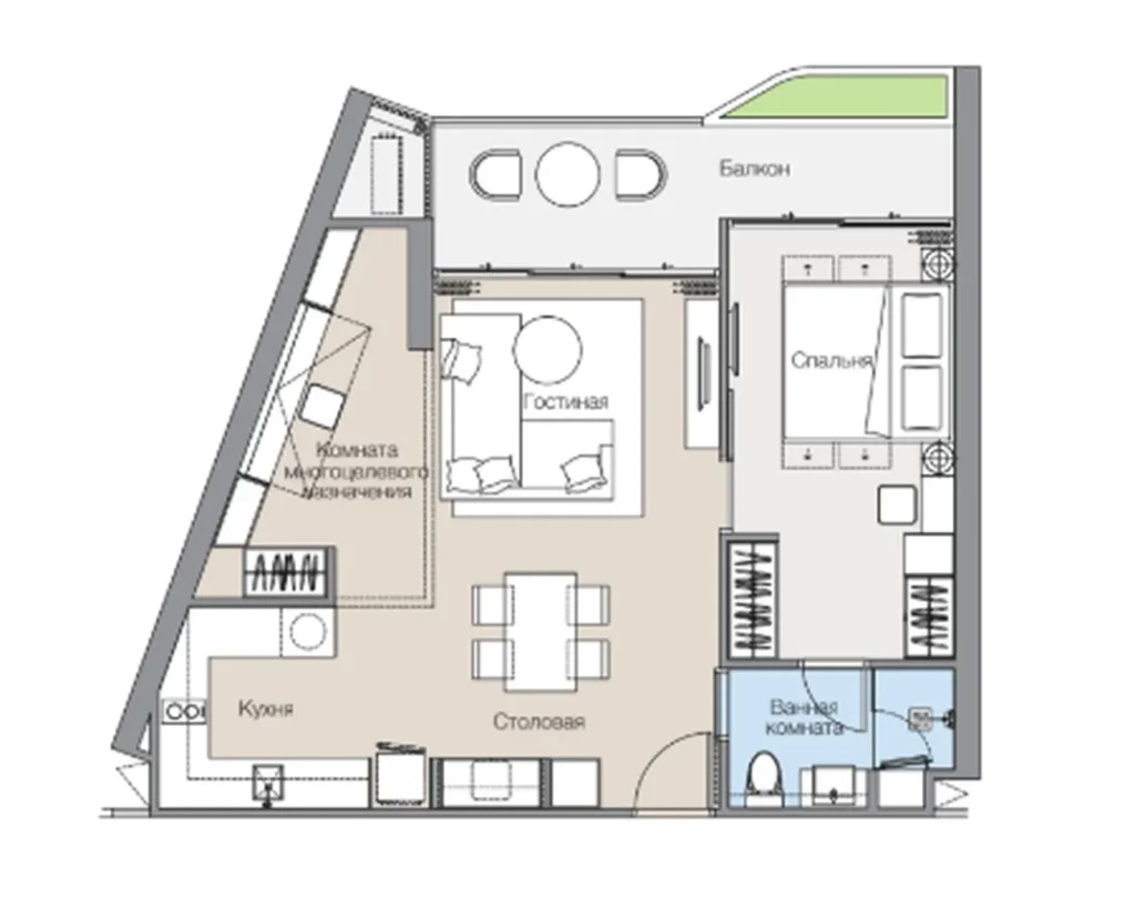 2 room apartment by the lake 76 m² in