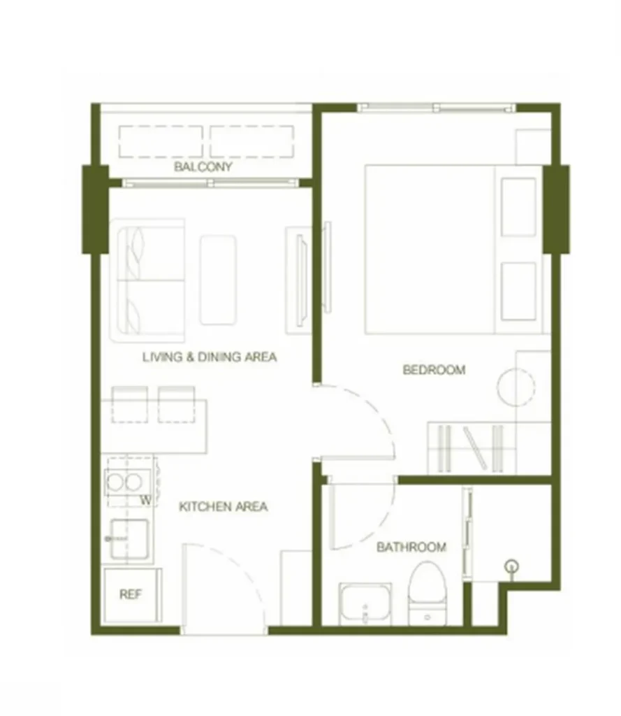 Cozy one bedroom 29.75 sq.m. in