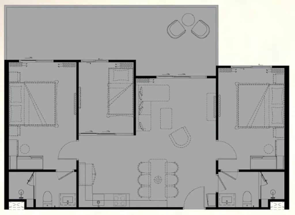 Laconic studio on the first floor of 33 m² in