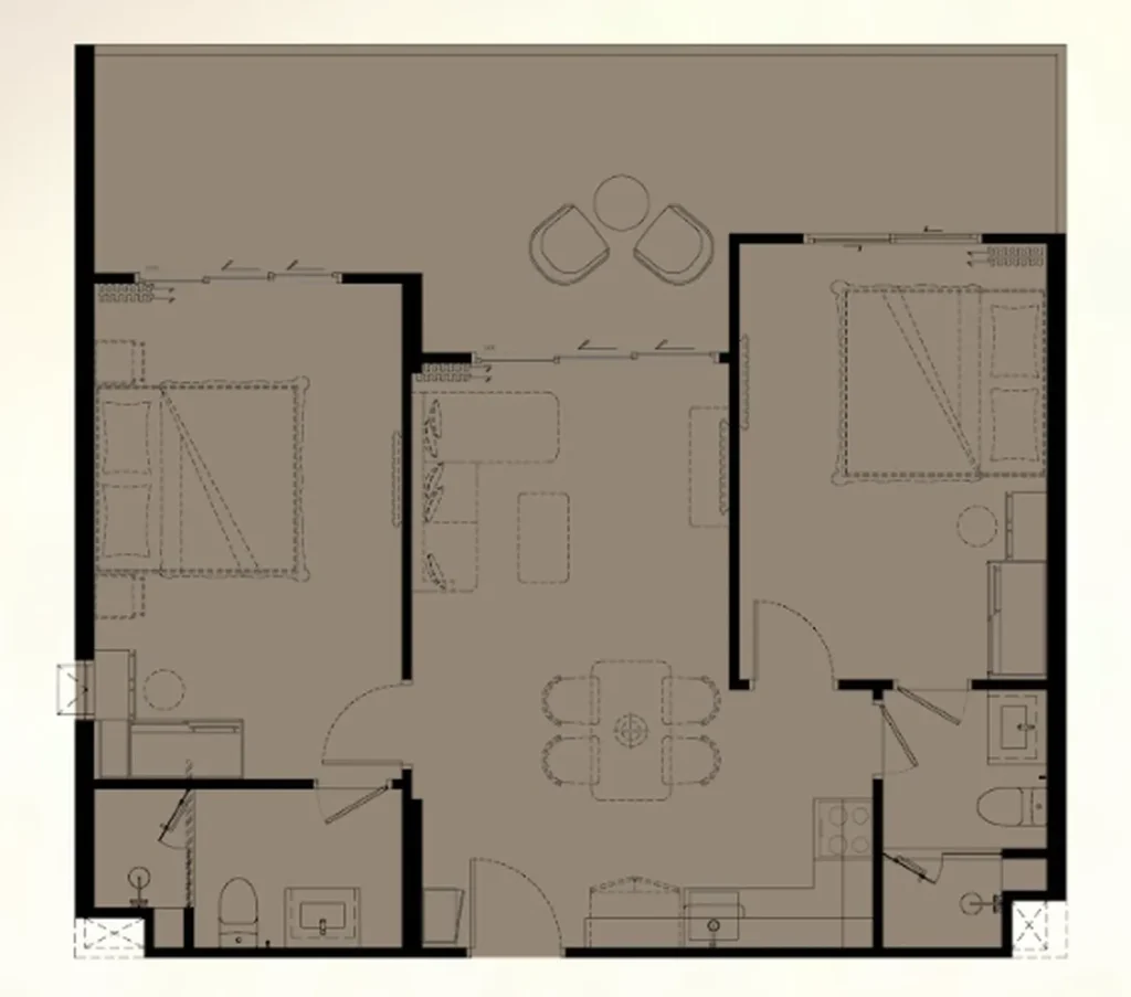 Продуманная 2-комнатная квартира 54 м² в