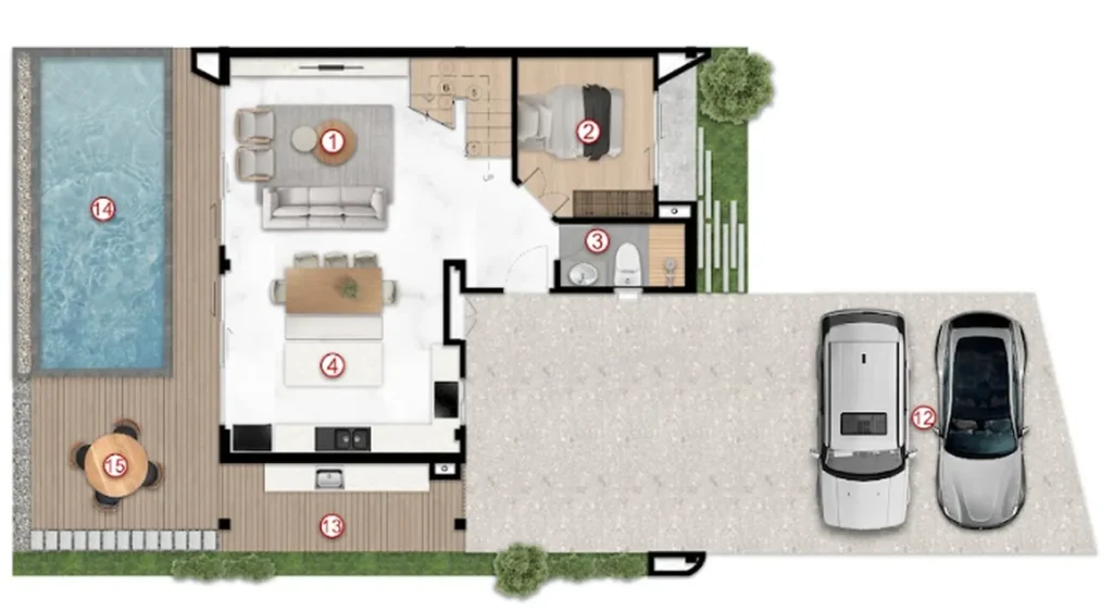 Престижная 3-спальная вилла с бассейном 265.44 м² в