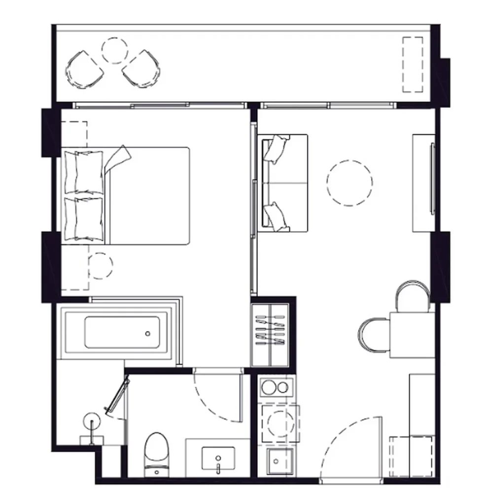 Стильная 1-комнатная квартира у моря 40.40 м² в