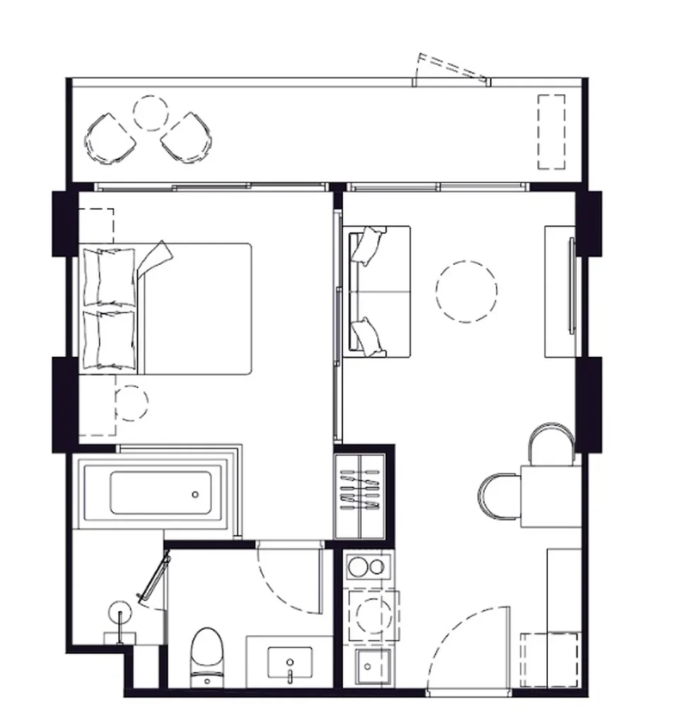 Стильная 1-комнатная квартира у моря 40.40 м² в