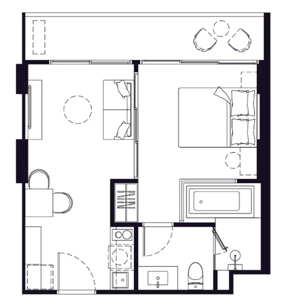 Современная 1 комнатная квартира 40.35 м² в