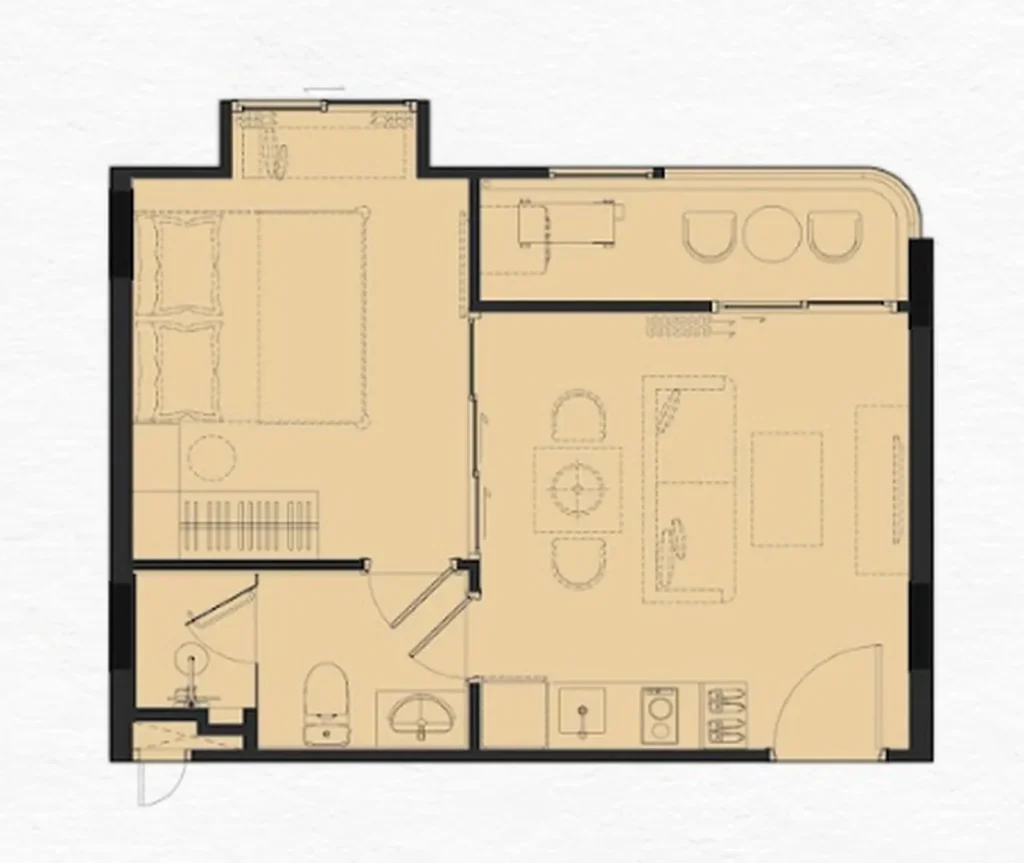 Премиальная квартира с большой террасой 57 м² в