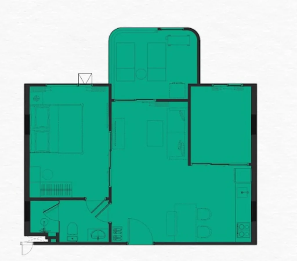 Стильные апартаменты с собственной террасой 48 м² в
