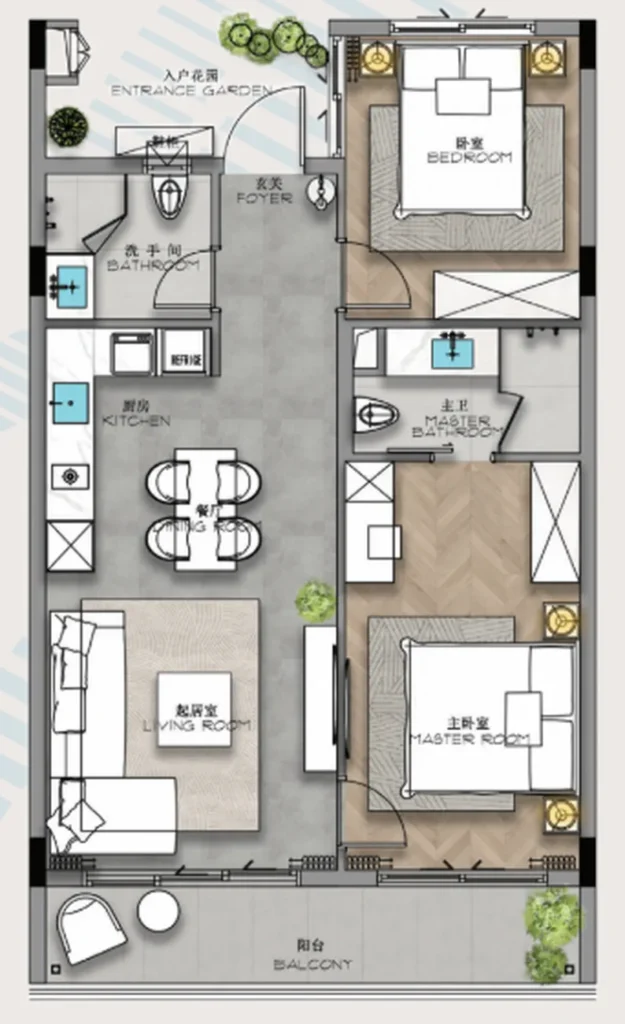 Просторные апартаменты с видом на море 75.51 м² в